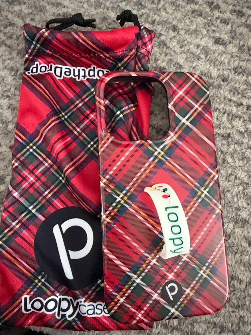 Loopy iPhone 14 Pro plaid case.